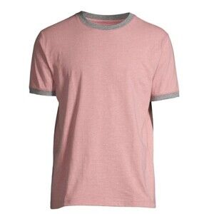 George Men's Fashion Ringer T-Shirt color Rose Herb Heather size M(38-40).